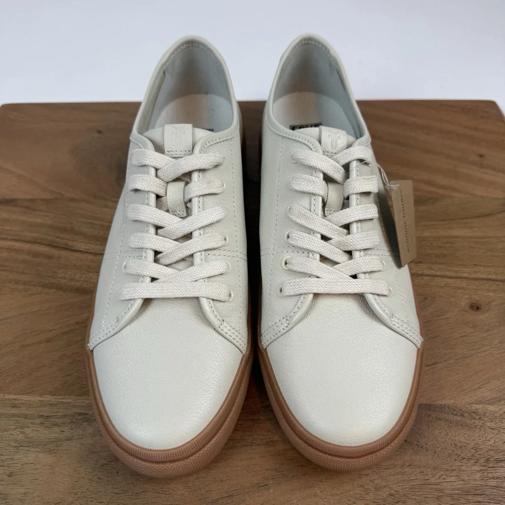 New‎ Womens Frye Gia Ivory Gum Sole Leather Sneakers Shoes Size 9 M